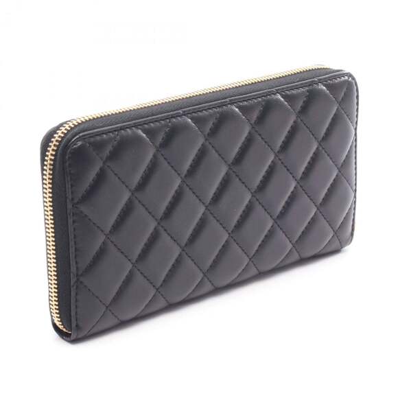 CHANEL Black Lambskin Leather Wallet